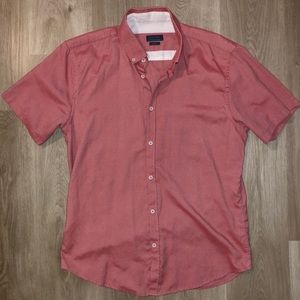 Zara Man Button Front Shirt Large Short Sleeve L
